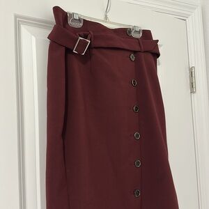 White House Black Market Burgundy Skirt